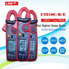 UNI-T Мини цифровые клещи UT210A UT210B UT210C UT210D UT210E True RMS Авто Диапазон VFC емкость Бесконтактный мультиметр