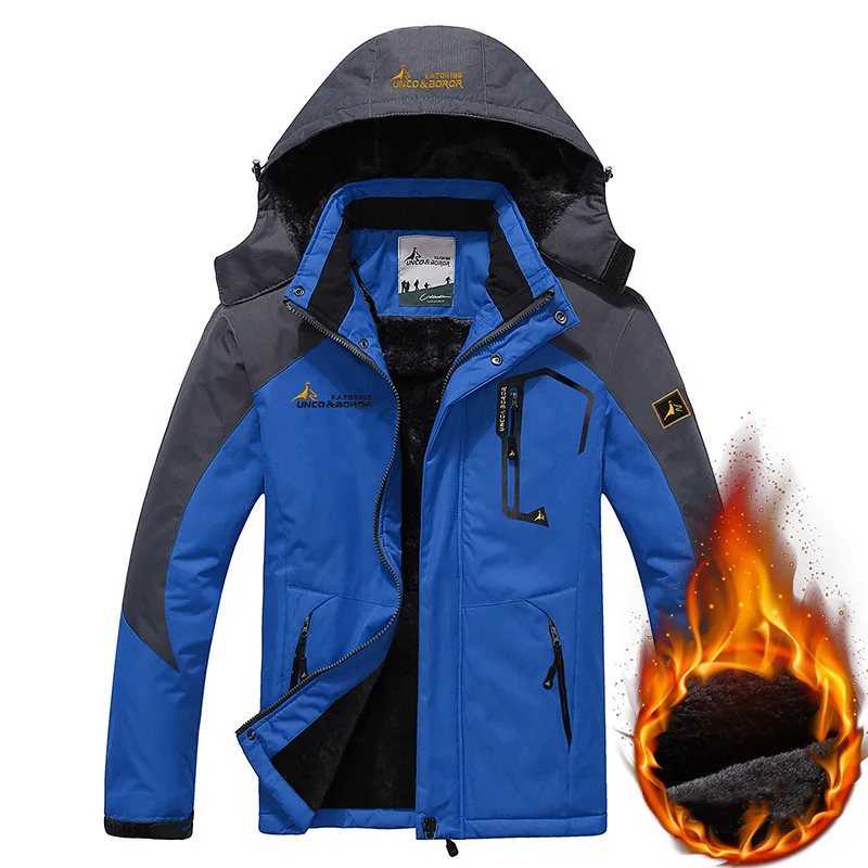 TWTOPSE, мужская куртка для сноубординга, лыжного спорта, зимняя, водонепроницаемая, Спортивная, теплая, для велоспорта, рыбалки, ветрозащитная, походная, для кемпинга, флисовая, верхняя одежда - Цвет: Men Blue Jacket
