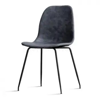 

Iron chair simple modern saddle leather dining chair Nordic home back chair ins wind desk chair