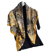 

Women Scarf Silk Feeling Hair Scarves Square Brand Office Printing Scarves Square Shawl Twill Handkerchief Muslim Headscarves