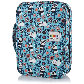 

220 Slots Colored Pencil Case Pen Pencil Bag Organizer with Handy Wrap Portable- Multilayer Holder(Panda)