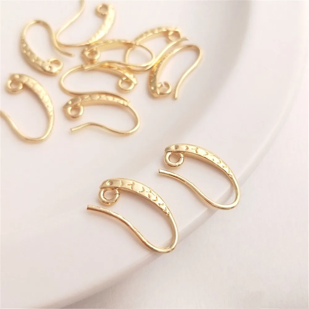 

14K Gold Plated Fish pattern ear hook accessories diy original earring accessories hand made ear hook material