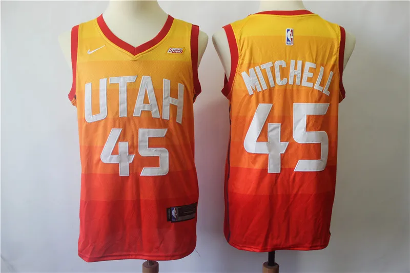 Юта мужские baskeball#45 Donovan Mitchell майки