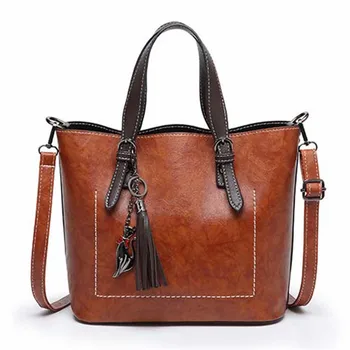 

Designer Women Shoulder Bag Fashion Vintage Leather Handbag Glamorous Female Messenger Bags Retro Crossbody Bag