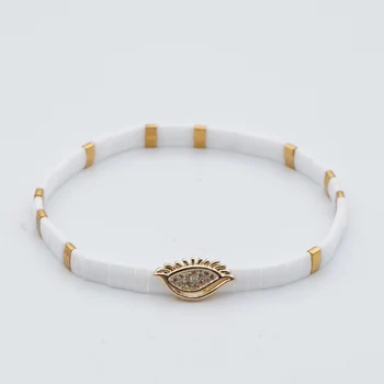 

Go2boho Bracelet Women Turkish Evil Eye Miyuki Tila Beads Beaded Bracelets Glass Summer Beach Boho Jewelry 2020 New Pulsera