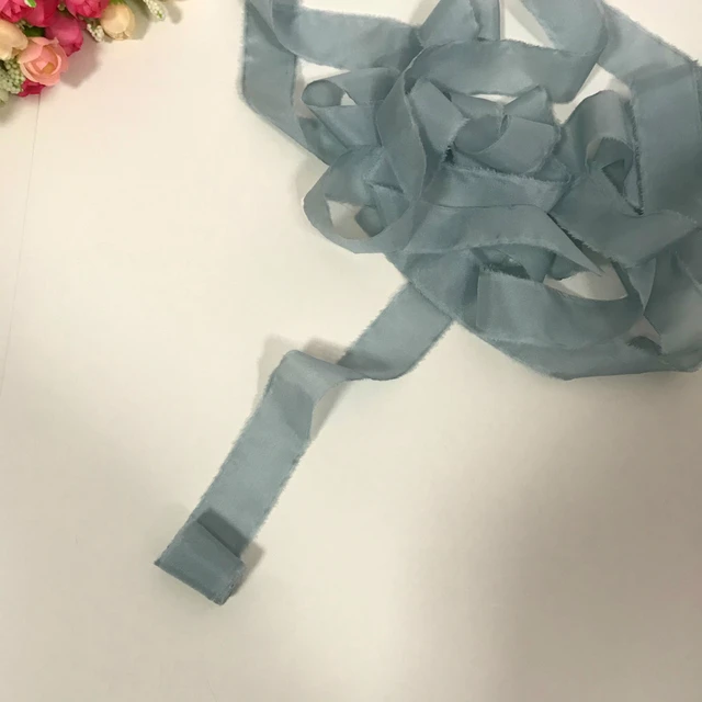 Ins handmade Frayed Edged satin Silk Chiffon Ribbon Fringe Ribbon