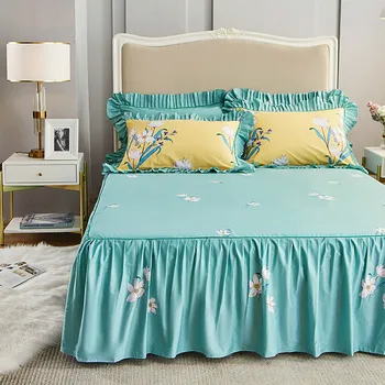 

Cotton Bed Skirt Single Small Floral Cotton Non-Slip RuffledBed Skirt Cover Twin Coverlet comforter bedding sets bed cover set