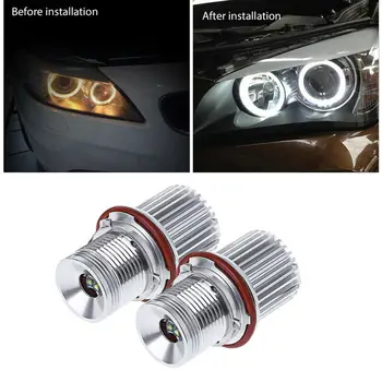 

Front Angel Eye Bulbs 1000LM 12W LED Halo For BMW E39 E60 E63 E65 E83 X3 AA Aluminum
