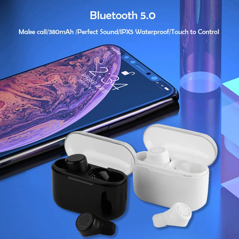 Mosunx TWS Bluetooth 5,0 гарнитуры HIFI наушники-вкладыши настоящие беспроводные стерео мини наушники спортивные с микрофоном Зарядка B