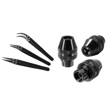 3 шт. черный керамический Пинцет плоскогубцы для изоляции Пинцет из нержавеющей стали и 3 шт. быстросменный Быстрозажимной патрон Универсальный патрон Замена