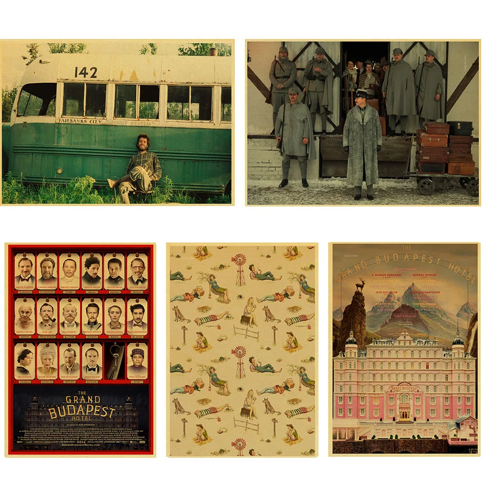 Классический фильм Wes Anderson Большой Будапешт отель ретро постер винтажный