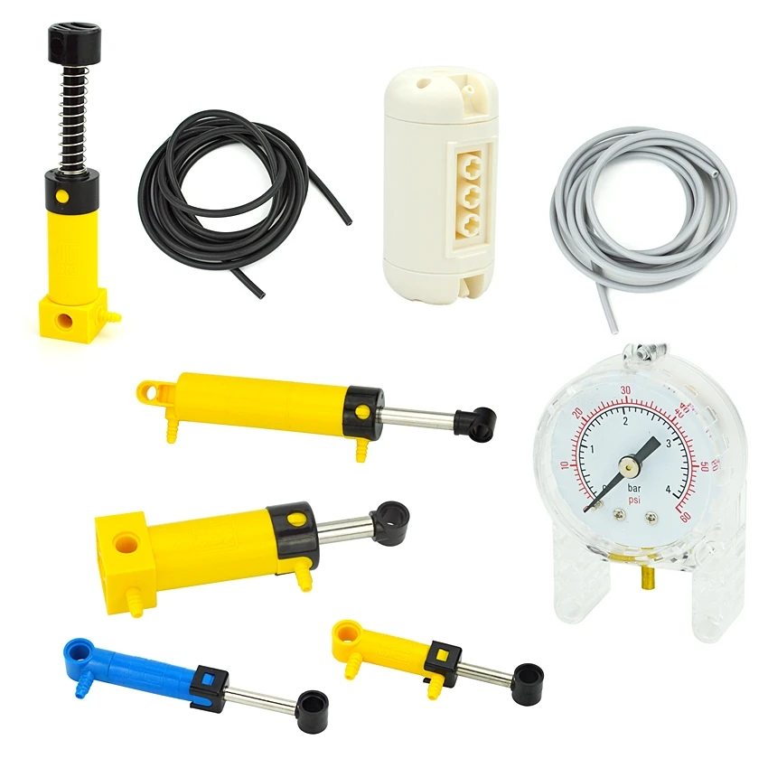 MOC Bricks Technical Parts Pneumatic Pump Small (6L) V2 with Reinforced Cylinder 19476 19482 19475 Compatible 8800 Blocks | Игрушки и