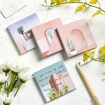 

Post-It Notes Handmade Scrapbooking Stickers Stationary Office School Supplies Painting Style Paper Memo Pad Sticky Label Random