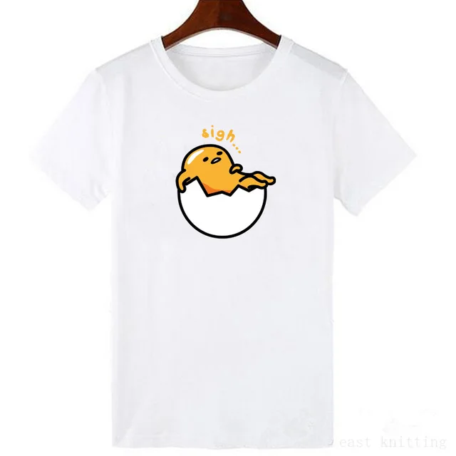 Японская забавная футболка Harajuku Gudetama Lazy Egg Yolk, мужская хлопковая футболка Kawaii с мультяшным принтом, новинка, женская футболка, топы - Цвет: 6