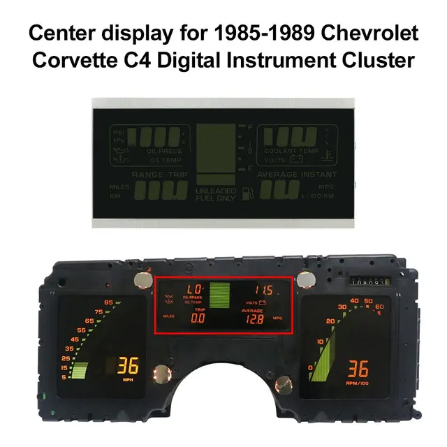 1989 C4 Corvette Digital Dash Gauge Instrument Cluster LCD LED Set NEW