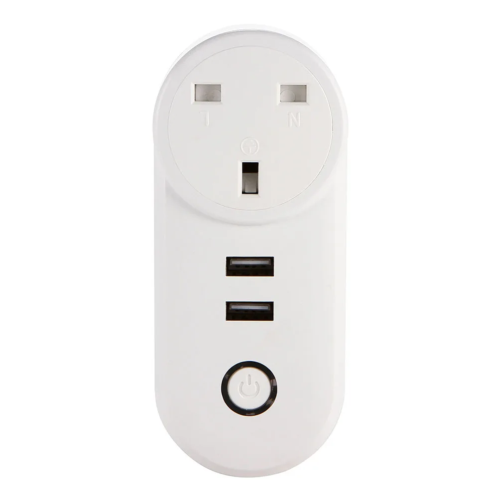 Великобритания Стандартный Wifi смарт-разъем с USB портом, беспроводной смарт-wifi розетка работает с Alexa Google Home аудио
