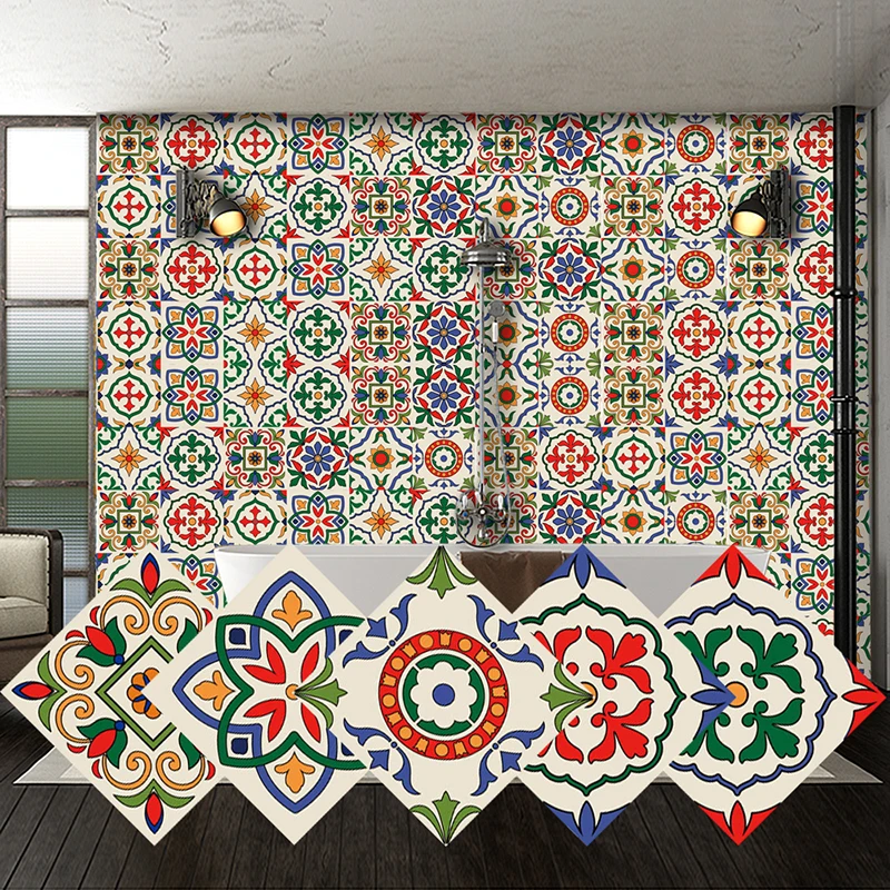 30Pcs PVC Waterproof Self-Adhesive Wall Stickers Moroccan Style Furniture Kitchen Bathroom Floor Decorative Tile Stickers 30Pcs PVC Waterproof Self-Adhesive Wall Stickers Moroccan Style Furniture Kitchen Bathroom Floor Decorative Tile Stickers