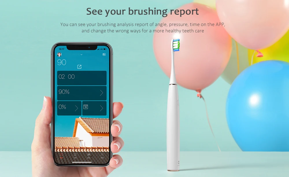  Air Strong Cleaning Brushing Protection Intelligent Sonic Electric Toothbrush