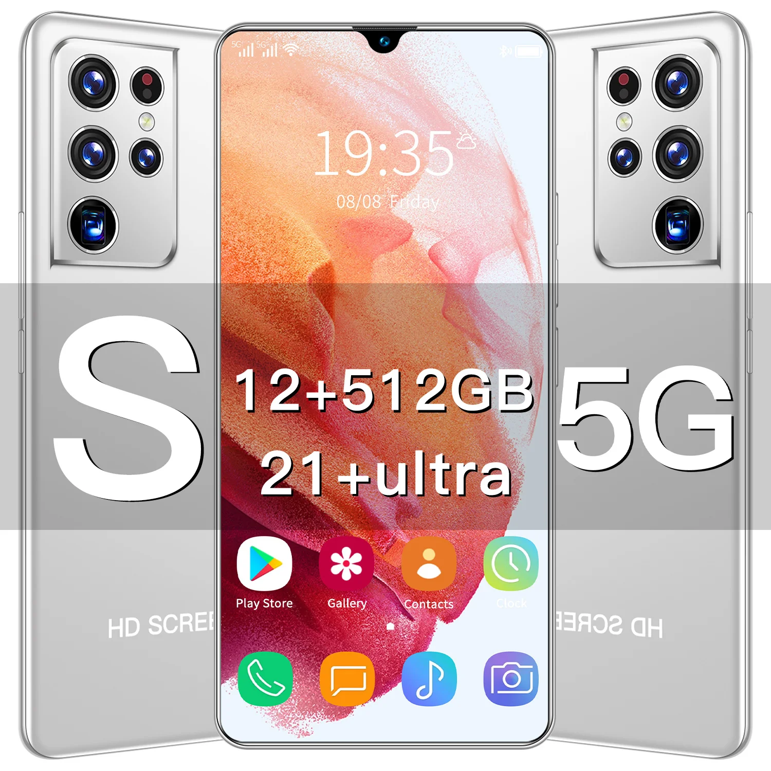 S21+Ultra Cellphone 6.7inch Android10.0 Mobile phone Celulares Gift Water Drop Screen Smartphones Full Unlocked | Мобильные телефоны
