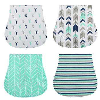 

4 Pcs Baby Boys Girls Burp Cloths Set Baby Burp Cloths Baby Bibs Curved Absorbent and Soft Baby Supplies