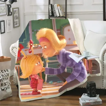 

Cartoon Characters Throw Blanket Lovely Girl Soft TV Blanket Double Side Sherpa Coral Fleece Kids Blanket Sofa Cover Room Decor