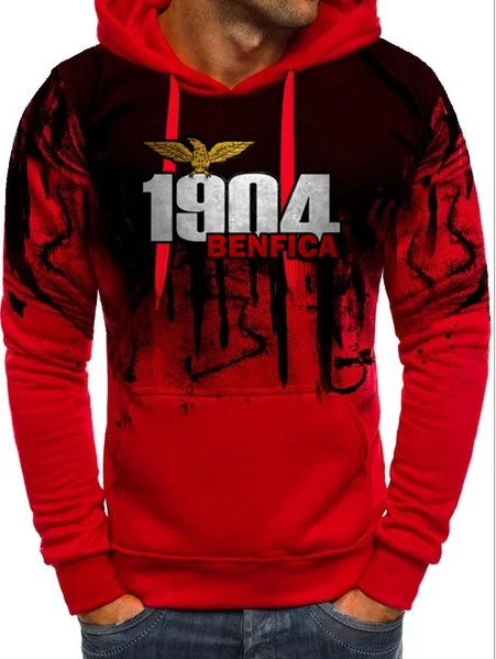 Новое поступление, Мужская одежда, модные толстовки, BENFICA 1904, с принтом, повседневные, уличный стиль, 2019iku