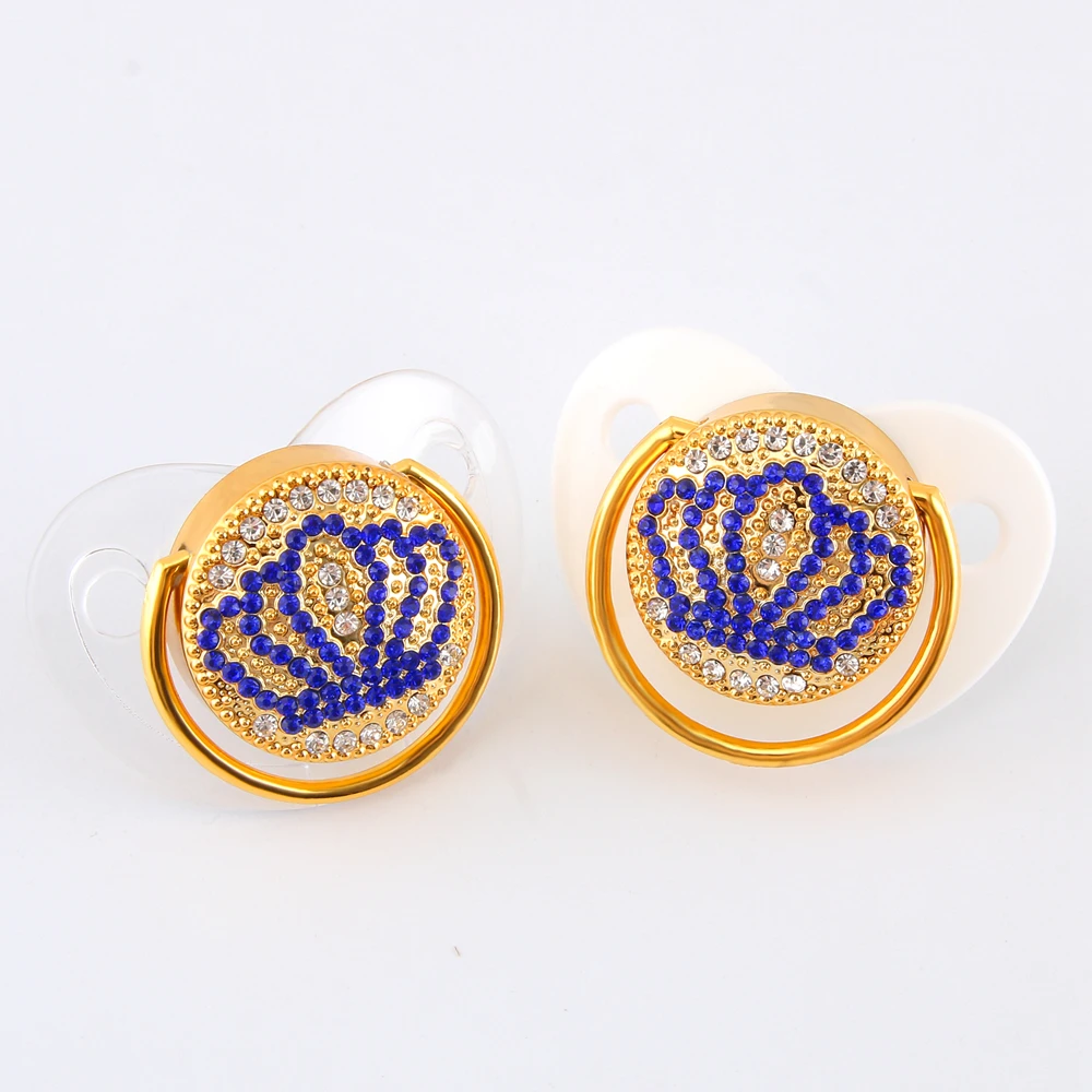 Luxury Transparent Crown Diamond Baby Bling Pacifier Baby Registry Gift Soother Newborn Unisex Baby Shower Gift