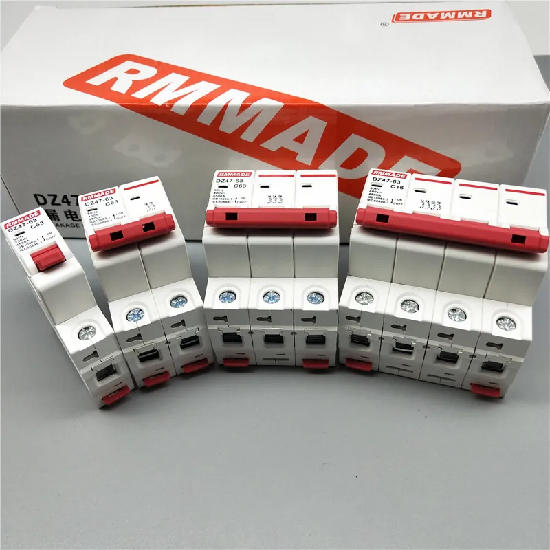 

AC220V-400V DZ47 6A 10A 16A 1P 2P 3P 4P 20A 25A 32A 40A 50A 63A 125A Mini Circuit Breaker Cutout Miniature Household Air Switch