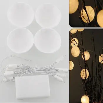

LED String Light Cotton Ball Lights Romantic Handmade White Party Ball Cotton Decor Lamp Gorgeous