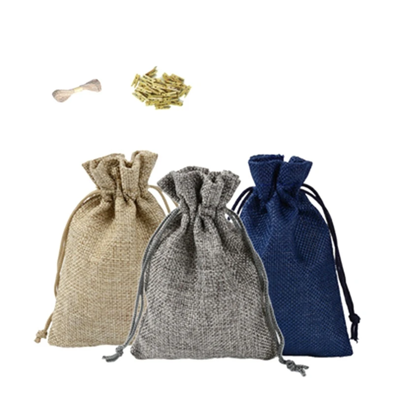 

24 Pcs Linen Burlap Bag, Colorful Fabric Gift Bag, Advent Calendar Storage Bag, Burlap Hanging Jute Drawstring Pouch