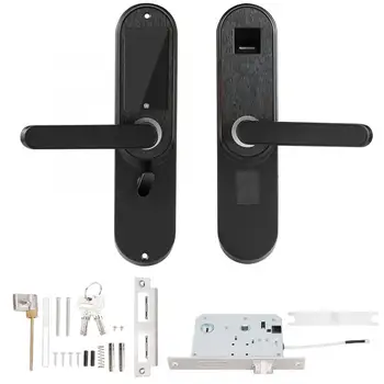 

Indoor Smart Fingerprint Password Key Security Door Lock for Home Office Black Home Security Smart Lock