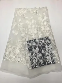 

Nigerian Lace Fabrics For Wedding 2019 Sequins Embroidery Tulle Lace Beautiful French African Lace Material High Quality D21212
