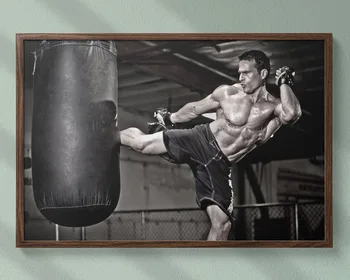 

Fitness Bodybuilding Man Strong Muscles Exhibition Healthy Body 3 Wall Sticker Silk Fabric Poster Art Indoor Decor Bright