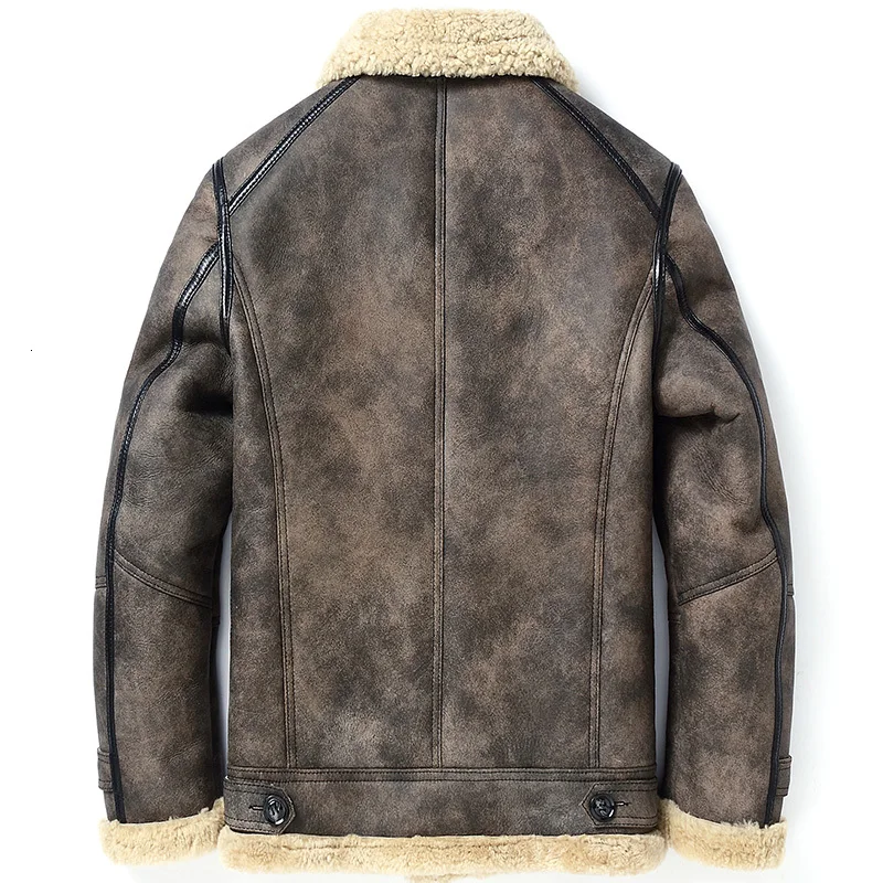 Мужская куртка из натуральной кожи, зимняя куртка из настоящей овчины, пальто для мужчин, пальто из натурального меха, куртка-бомбер размера плюс 5xl MY1772