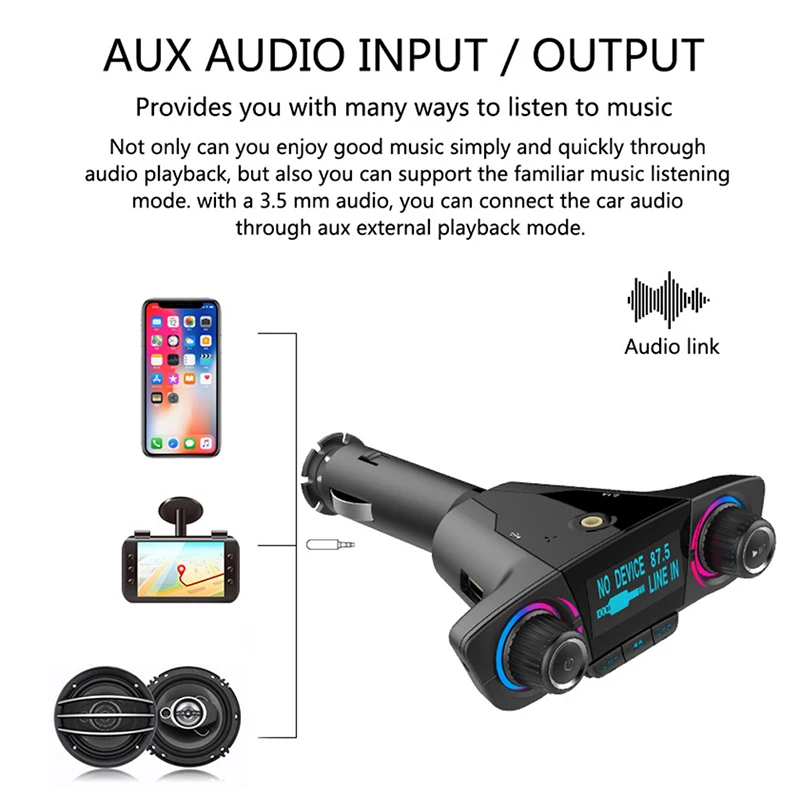 Handsfree FM передатчик светодиодный экран двойной usb зарядка Аудио Автомобильный mp3 плеер Поддержка U диск TF карта BT06 Bluetooth автомобильный комплект