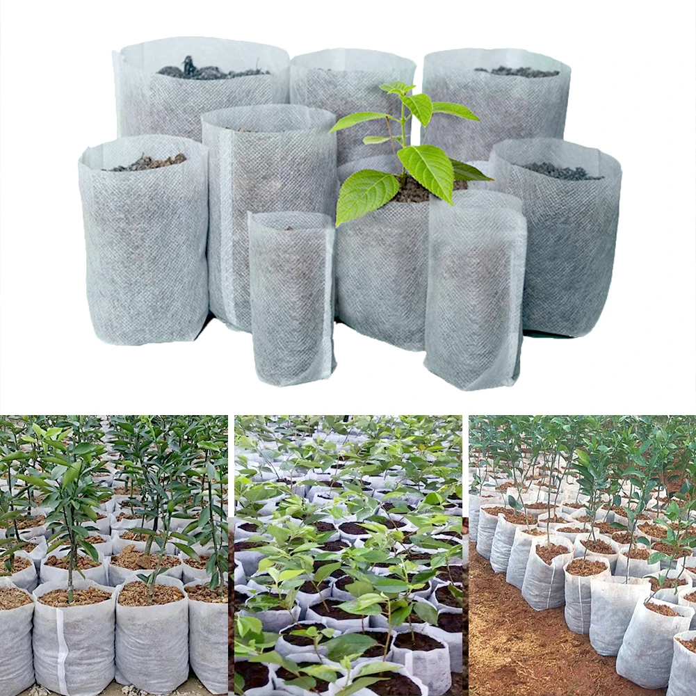 Details about   50PCS 20x20cm Seedling Planting Bag Nonwovens Biodegradable Plant Grow Pots