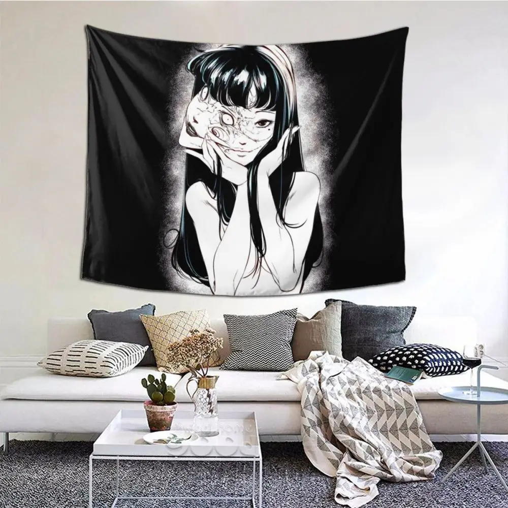 Junji Ito-tapiz de pared para Picnic, cortina colgante de Tomie japonés, Kago Manga, Horror, Tomie Harajuku, manta de poliéster