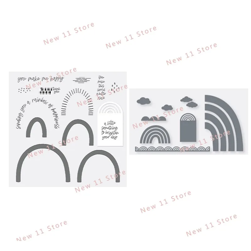 

Новинка 2021-2022 радужные прозрачные штампы для скрапбукинга для изготовления бумаги Сделай меня счастливым режущим штампом рамка для тиснен...