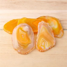 1 шт. неправильные желтые Агаты ломтик ювелирных изделий натуральные каменные минералы ломтик целебные кристаллы для украшения дома coaster diy