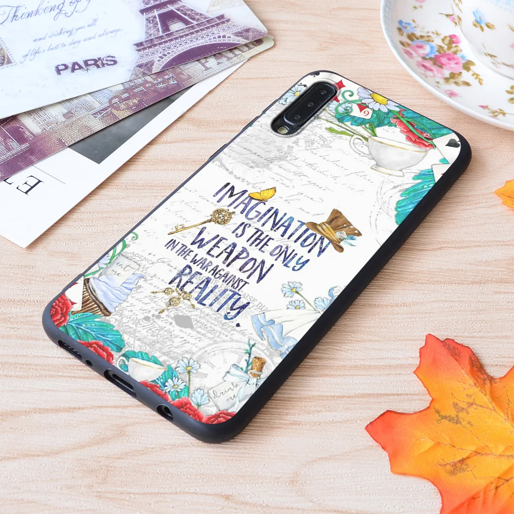 

Alice in Wonderland Imagination Print Soft Silicone Matt Case For Samsung Galaxy S Note and Galaxy A