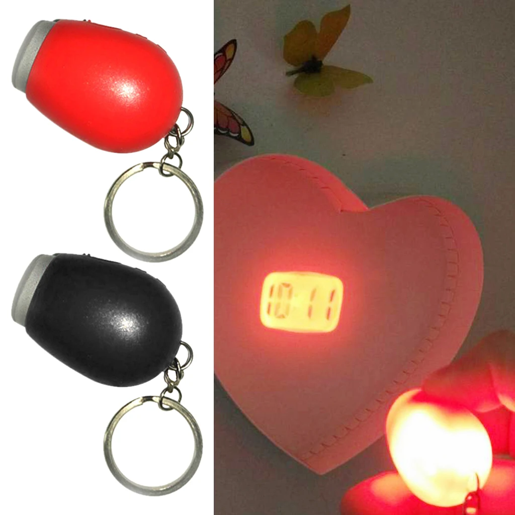 Portable Mini Projection Clock for LCD Wall Ceiling Projection with Key Ring for Home Travel Outdoor Hiking Camping Use