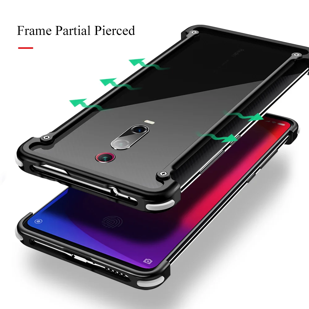 Cena Poduszka powietrzna metalowa obudowa do Redmi Note 7 Redmi K20 osobowość metalowa obudowa etui do Redmi Note 7 Pro K20 Pro etui na telefon