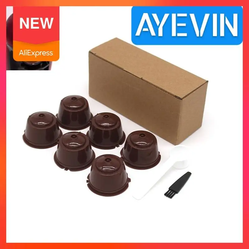 Ayevin-Filtros de cápsula de café reutilizables para Dolce Gusto, taza de filtro para Nespresso con cepillo de cuchara, accesorios de cocina, 6/3 Uds.
