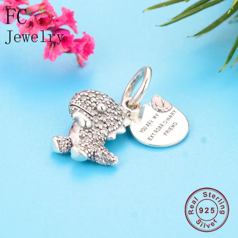 FC ювелирное изделие, браслет Pandora, 925 серебро, динозавр, Бабочка, бусина, лучший друг, Berloque, сделай сам