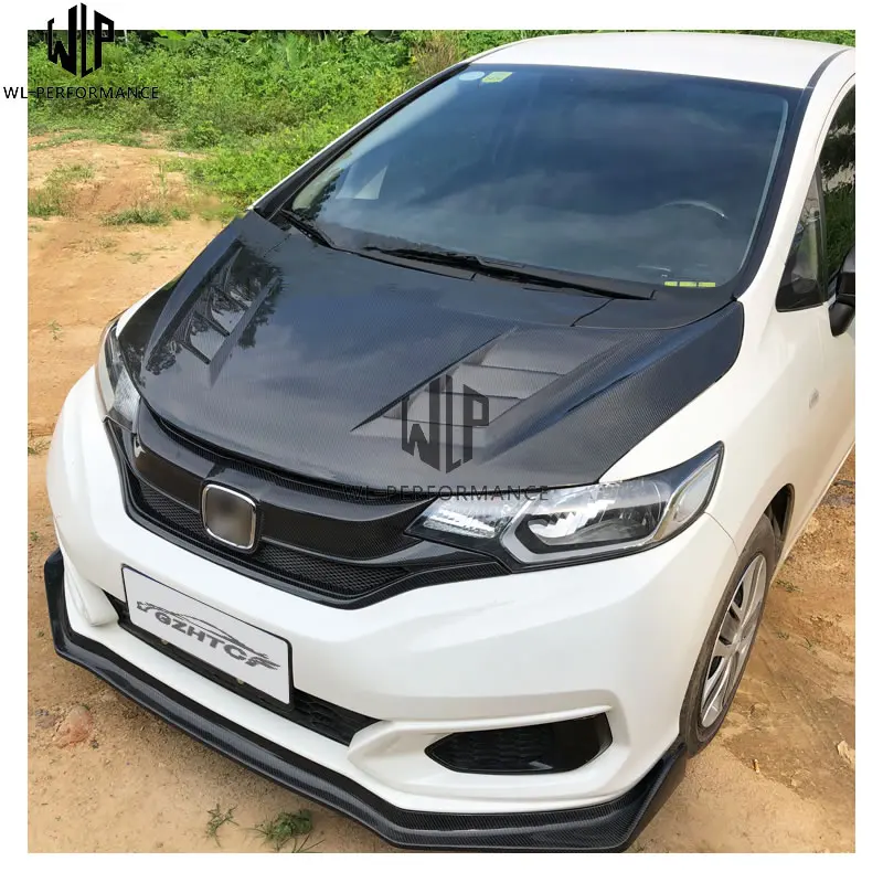 Fit GK5 углеродная заглушка из волокна капот автомобильный комплект кузова для Honda Fit GK5- Автомобиль Стайлинг использование