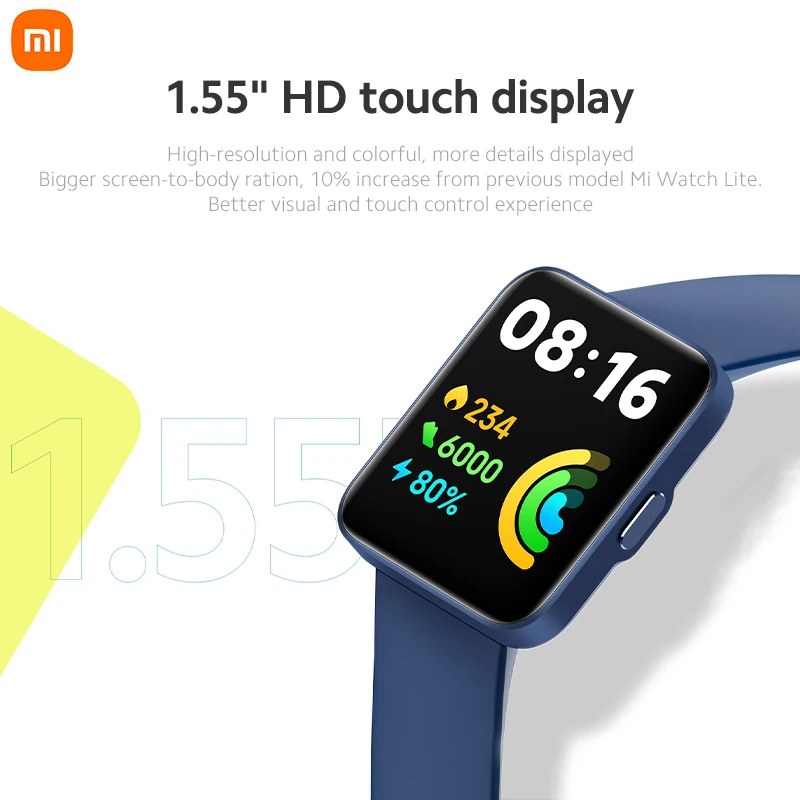 Global Version Xiaomi Redmi Watch 2 Lite With Bluetooth \u0026 Gps 5 Atm 1.55  Display Optical Heart Rate Sensor - Smart Watches - AliExpress
