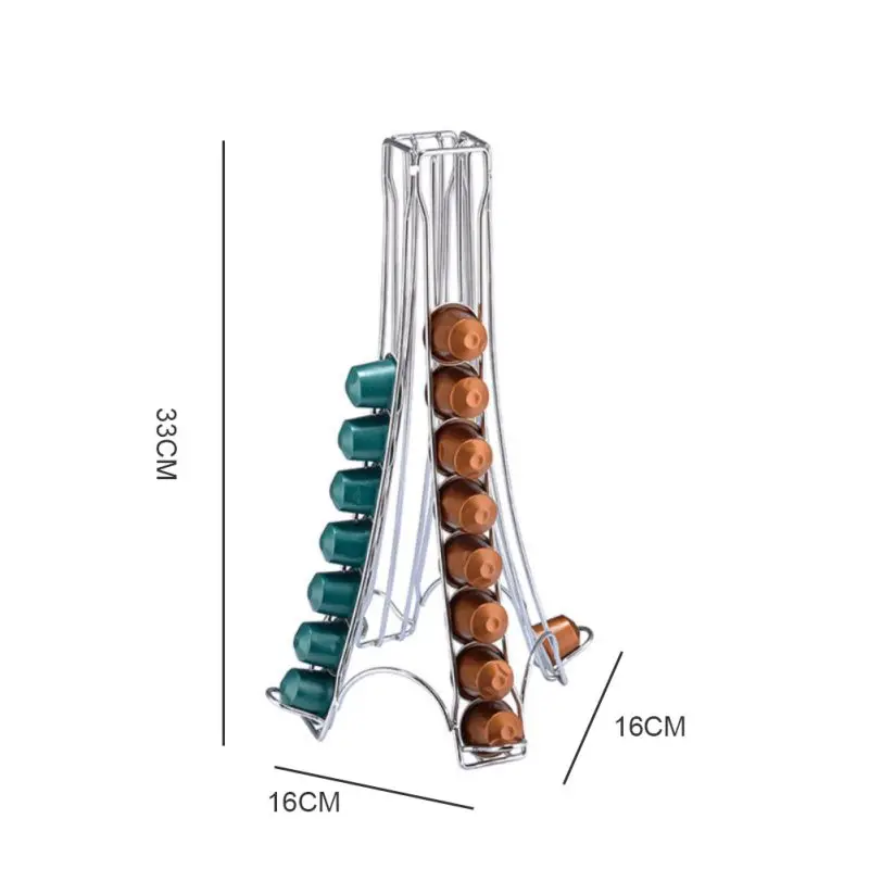 Стеллаж для хранения кофейных капсул металлический держатель кофейных капсул Железный хромированный Кронштейн хранение кофейных капсул