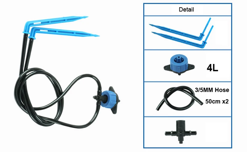 10 компл. В упаковке микро капельный полив Садоводство падение излучателей наборы Садовый цветок овощи автоматическая система полива экономии - Цвет: 4L With 2 heads