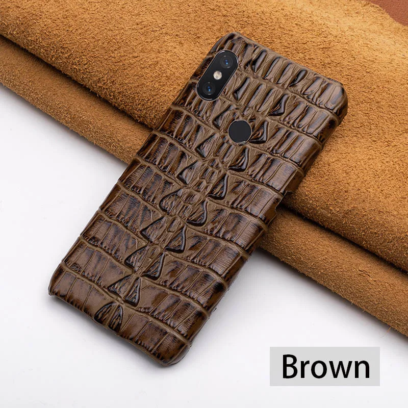 Чехол для телефона для Xiaomi mi 9 8 se 9T A1 A2 A3 lite Poco F1 головы крокодила текстура чехол для Red mi 6 6a 7a Note 4 4x5, 6, 7, 8 Pro - Цвет: Brown Tail