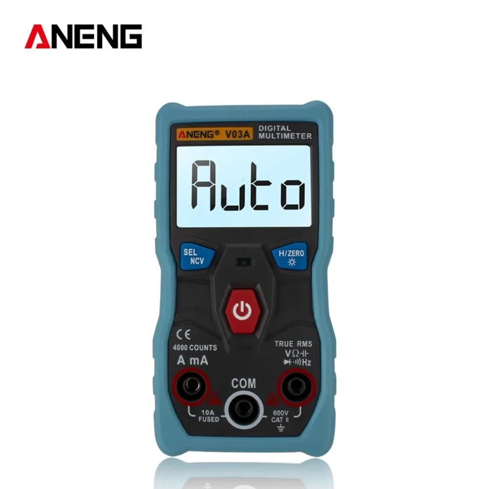 Aneng V03A мультиметр для передачи данных Ncv цифровой ЖК-дисплей Вольтметр переменного/постоянного тока Автоматический диапазон диодное Сопротивление Частота Емкость тестер